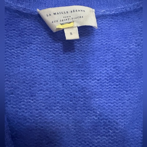 Sezane Mia cardigan size small in RARE color (lavender/periwinkle) - Picture 7 of 7